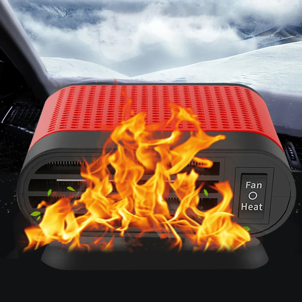 Electric Car Heater Cooling Fan  Windshield Defogger Demister Red